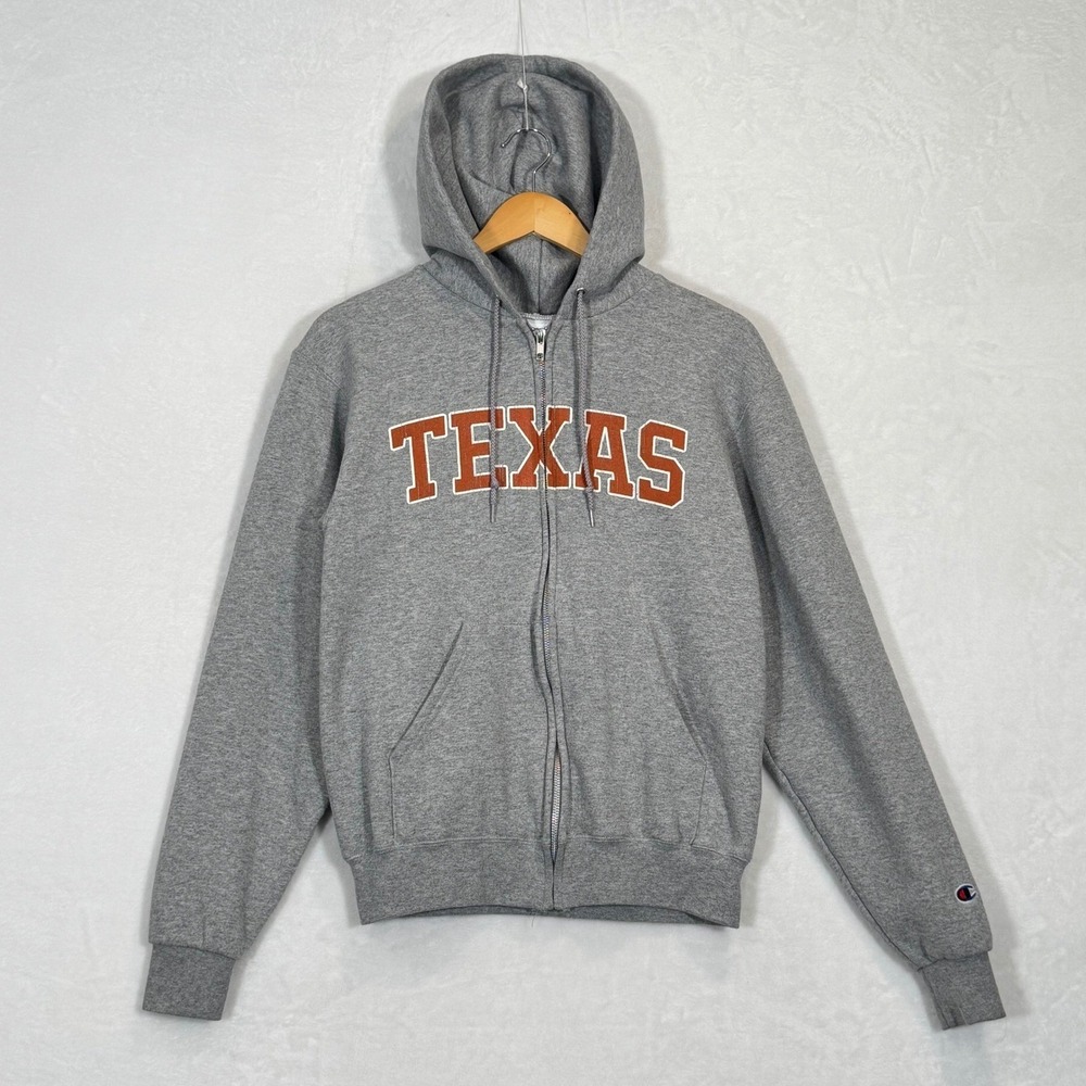 Champion Gray & Orange Texas Full Zip Hoodie Small